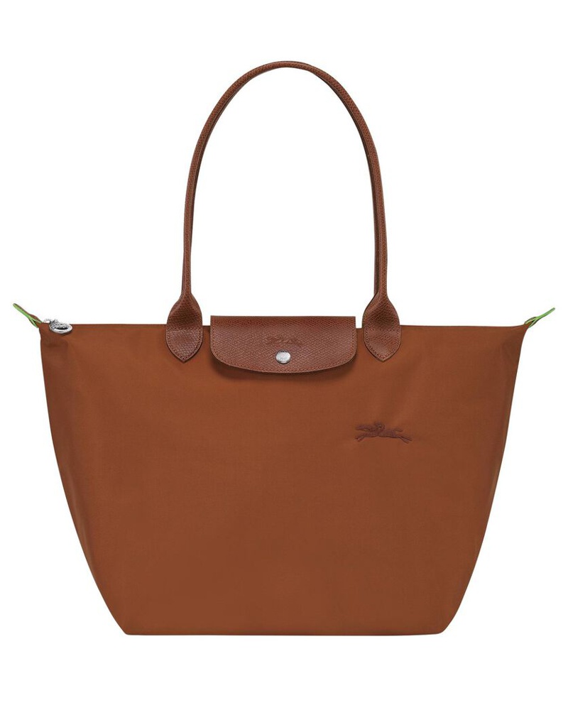 Longchamp Damen Schultertasche LE PILAGE GREEN NYLON SHOULDER BAG L