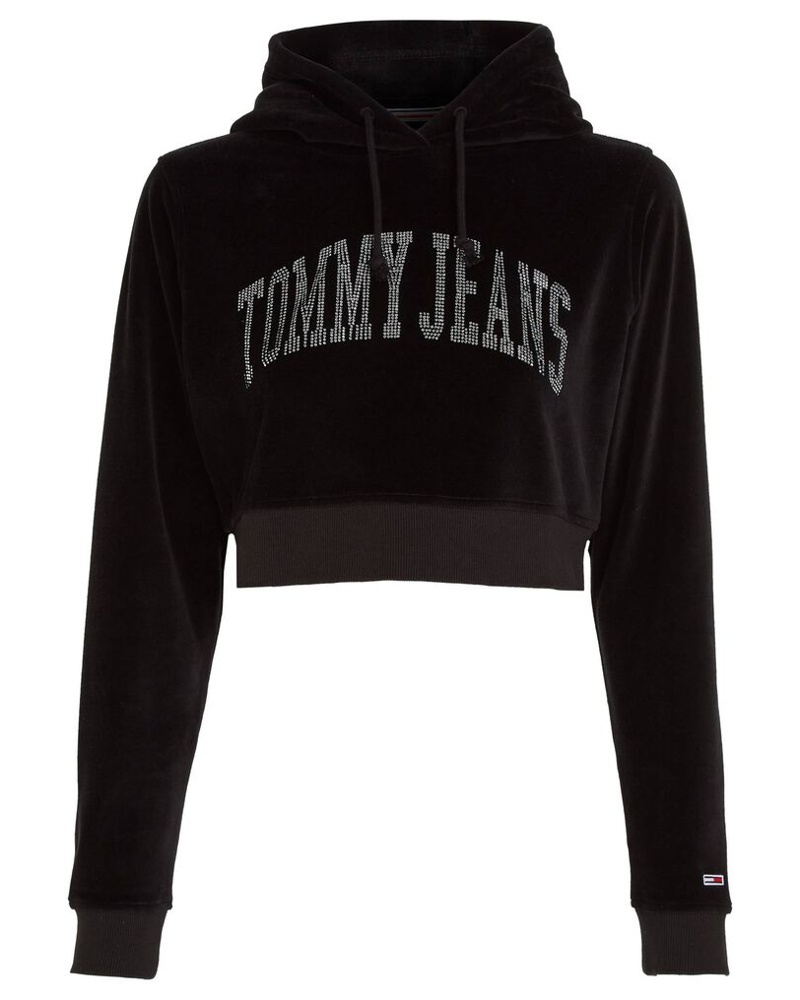 Tommy Hilfiger Damen Hoodie TJW CRP RHINESTONE VELOUR HOODIE