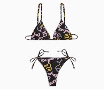 Gepolsterter Triangel-bikini mit Logomania-print