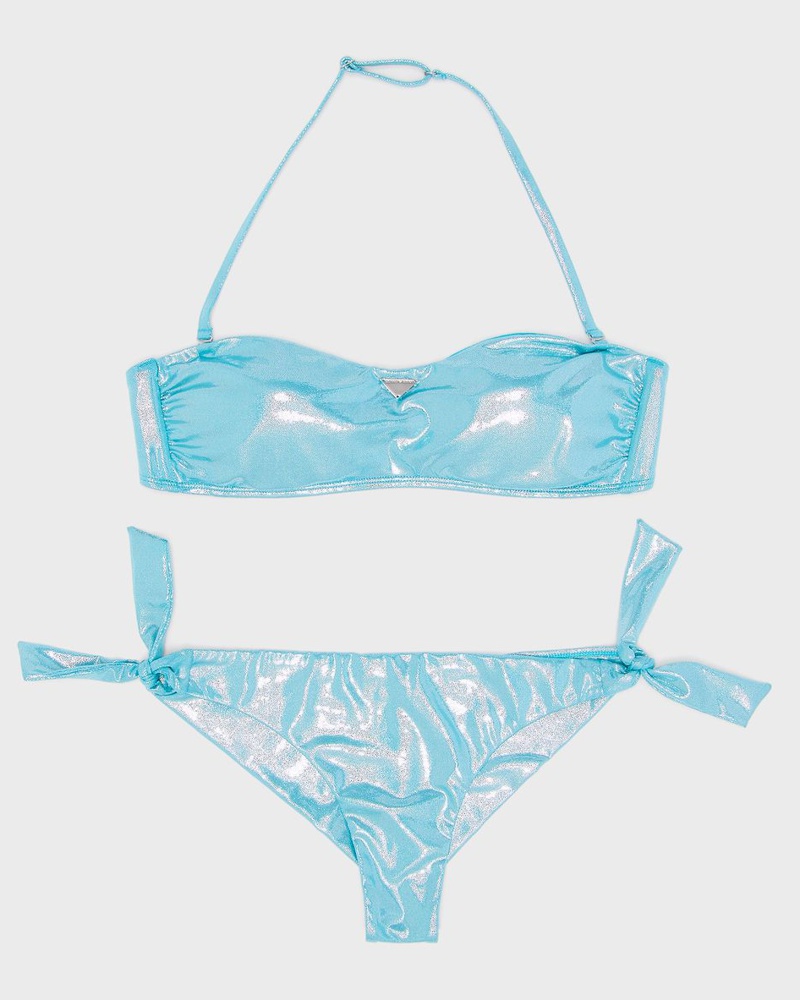 Emporio Armani Damen Bikini mit gepolstertem Band aus beschichtetem Lycra