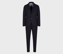 Einreihiger Anzug in Modern Fit aus Jersey-Wolle-Eukalyptus-Mischung