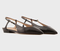 Slingback-ballerinas mit Spitzer Zehenpartie Aus Nappaleder