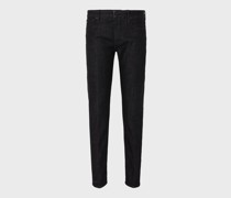 J75 Slim-fit-jeans Aus Stretch-denim mit Marmorierter Waschung und Fleece-touch