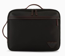 Armani Sustainability Values Business-tasche aus Wiederaufbereitetem Saffiano und Recyceltem Nylon