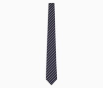 Krawatte aus Reiner Seide mit Doppelstreifen-jacquard