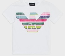 T-Shirt aus Jersey mit Glitzer-Logo