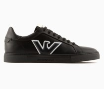 Sneaker Aus Leder mit Adler-patch
