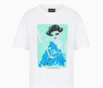 Asv T-shirt aus Organischem Jersey mit Print und Strasssteinen