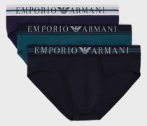 Pack mit drei eng anliegenden Slips aus Bio-Baumwolle mit Mixed-Taillenbund