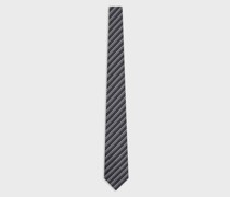 Krawatte aus Reiner Seide mit Zweifarbigem Streifenmuster In Jacquard-stoff-verarbeitung
