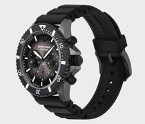 Chronograph aus schwarzem Silikon