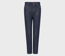 Jeans J04 Medium Waist Wide Cropped Leg aus Komfort-Denim Rinse