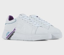 Sneakers aus Action Leder mit Pinselstrich-Effekt-Logo