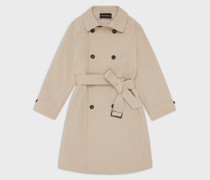 Doppelreihiger Trenchcoat aus Gabardine mit Gürtel