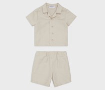Ensemble Hemd und Bermudashorts aus Leinenmischgewebe