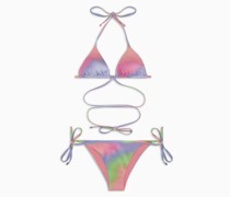 Emporio Armani Sustainability Values Capsule Collection Bikini mit Gepolstertem Triangel-bh mit Allover-print