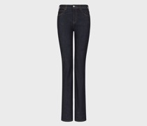 Jeans J47 Medium High Waist Schlaghose in Light-Stretch-Denim im Used-Look