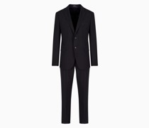 Einreihiger Anzug In Slim Fit Aus Wollfresko mit Natürlichem Stretch
