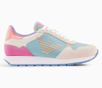 Sneaker Aus Veloursleder und Nylon mit Maxi-adler