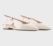 Slingback-ballerinas mit Spitzer Zehenpartie Aus Nappaleder