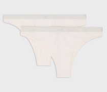 Armani Sustainability Values Brazilian Slip Aus Bio-baumwolle mit Logonieten Im 2er-pack
