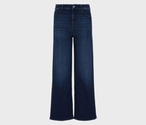 J33 Denim-jeans mit Mittlerer Leibhöhe, Verkürztem, Ausgestelltem Bein und Ea-stickerei