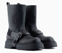 Stiefeletten Aus Getrommeltem Leder mit Riemen