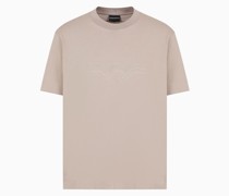 T-shirt aus Schwerem Jersey mit Degradé-adler In Unterschiedlichen Strukturen