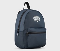 Gepolsterter Rucksack aus recyceltem Nylon mit Logo