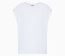 Beachwear T-shirt aus Jersey In Jacquard-verarbeitung mit Allover-3d-logo