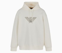 Oversize-sweatshirt mit Kapuze, Gefertigt aus Doppellagigem Jersey mit Kapuze und Gesticktem, Profiliertem Logo