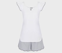 Pyjama mit Oberteil und Shorts aus Popeline Dreamy