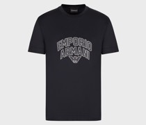 T-Shirt aus Tencel-Jersey-Mischung mit auffälliger Logostickerei
