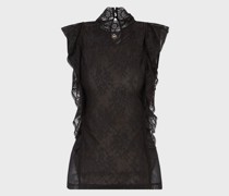 Top aus recycelter Spitze und Plumetis Bridal