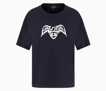 T-shirt aus Pima-baumwolle mit Adlerlogo