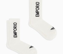 2er-pack Socken aus Frottee mit Sporty-logo-schriftzug