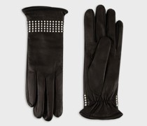 Lederhandschuhe mit Kontrastierenden Intarsien