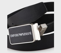 Wendegürtel aus Saffian-Leder mit Plakette
