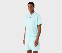 Armani Sustainability Values T-shirt Aus Jersey-lyocell-mischung mit Serafino-ausschnitt