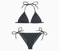 Bikini mit Gepolstertem Triangel-bh aus Jacquard-stoff mit Monogramm