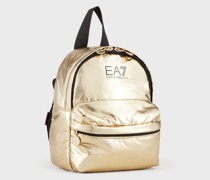 Mini-Rucksack aus Stoff in Metallic-Optik