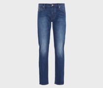 J75 Slim Fit Jeans aus elastischem Stone-Wash-Denim