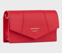 Umhängetasche mit Kartenetui aus Leder mit Hirschprägung