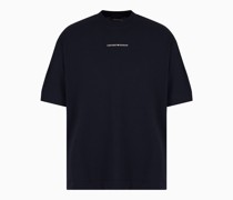 Oversize-t-shirt Aus Heavy Jersey mit Logo und Überkreuzten Bändern