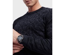 Herren-Chronograph mit blauem Lederarmband