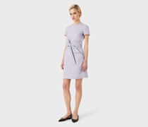 Kleid mit zweiteiliger Optik aus Baumwollstretch in Couture-Optik