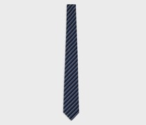 Krawatte aus Reiner Seide mit Zweifarbigem Streifenmuster In Jacquard-stoff-verarbeitung