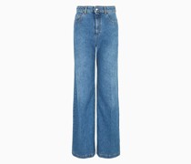 Asv Palazzo-jeans J14 mit Hohem Bund und Weitem Bein, Gefertigt aus Bio-denim aus Einer Lyocell-mischung