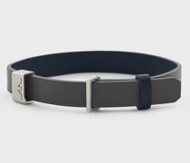 Armband aus Leder In Blau und Grau