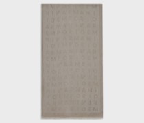 Schal aus Viskose-mischung Schriftzug In Jacquard-stoff-verarbeitung
